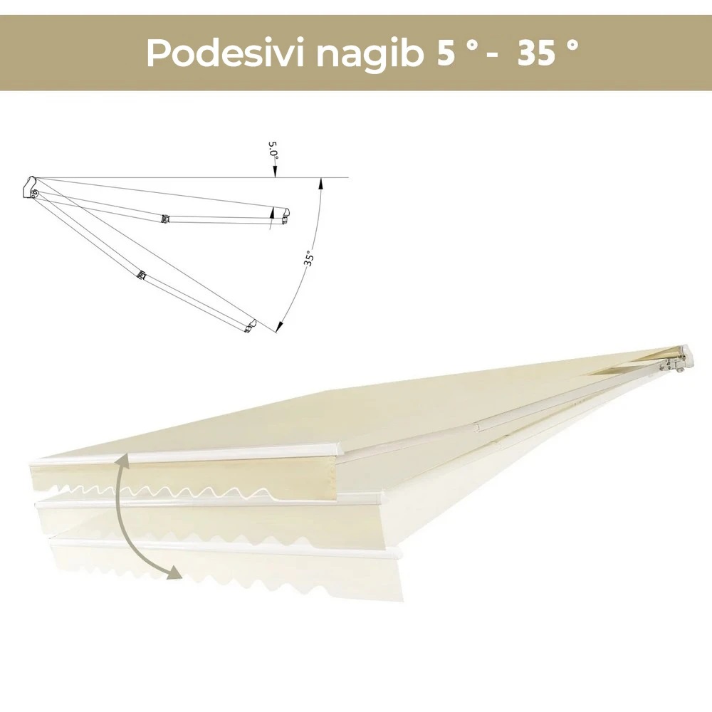 Tenda 3,6 x 3 m Bež -1921