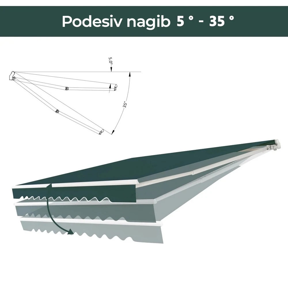Tenda 4 x 2,5 m Zelena-521